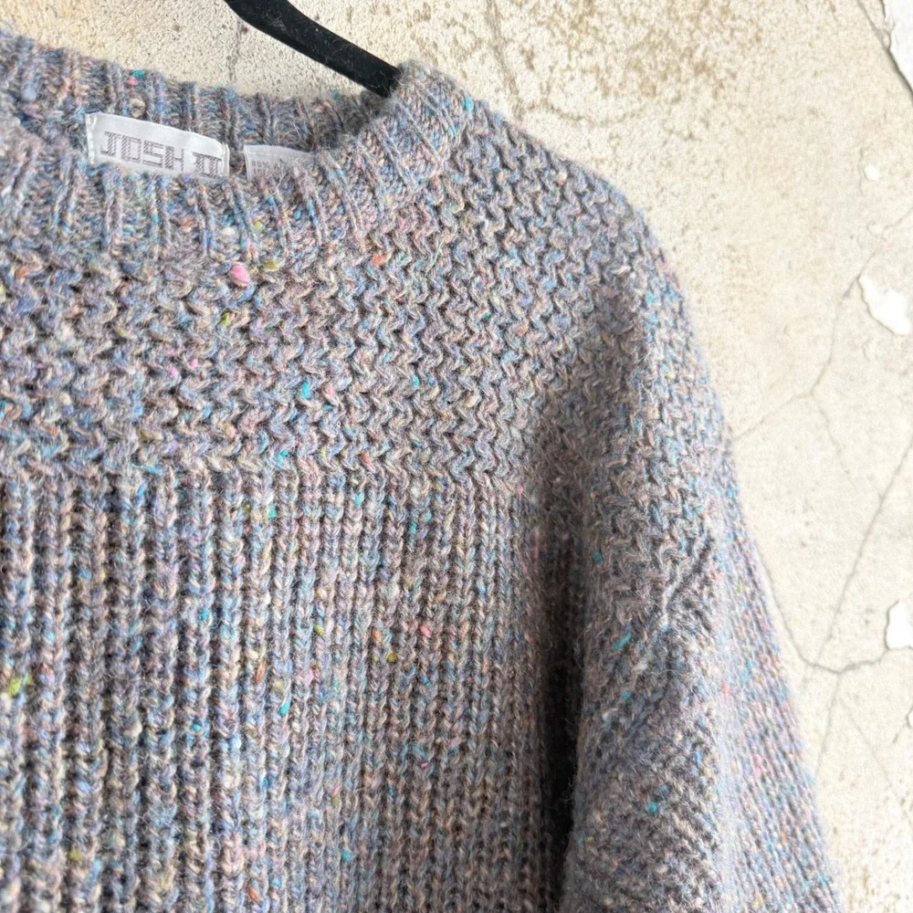 Vtg Chunky Knit Sweater Speckled Confetti Fleck Wool Blend Grandpacore‎ Mens M